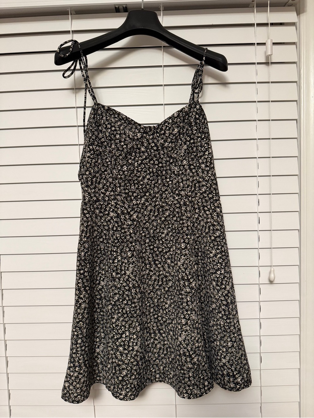 Forever 21 Black Mini Dress with White Floral Print